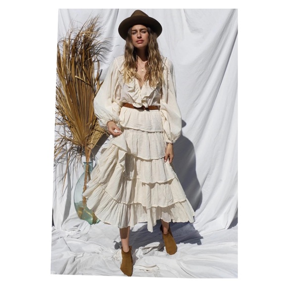 New! Rare JEN’S PIRATE BOOTY Moon Maxi Ruffled Midi Dress - Picture 3 of 12